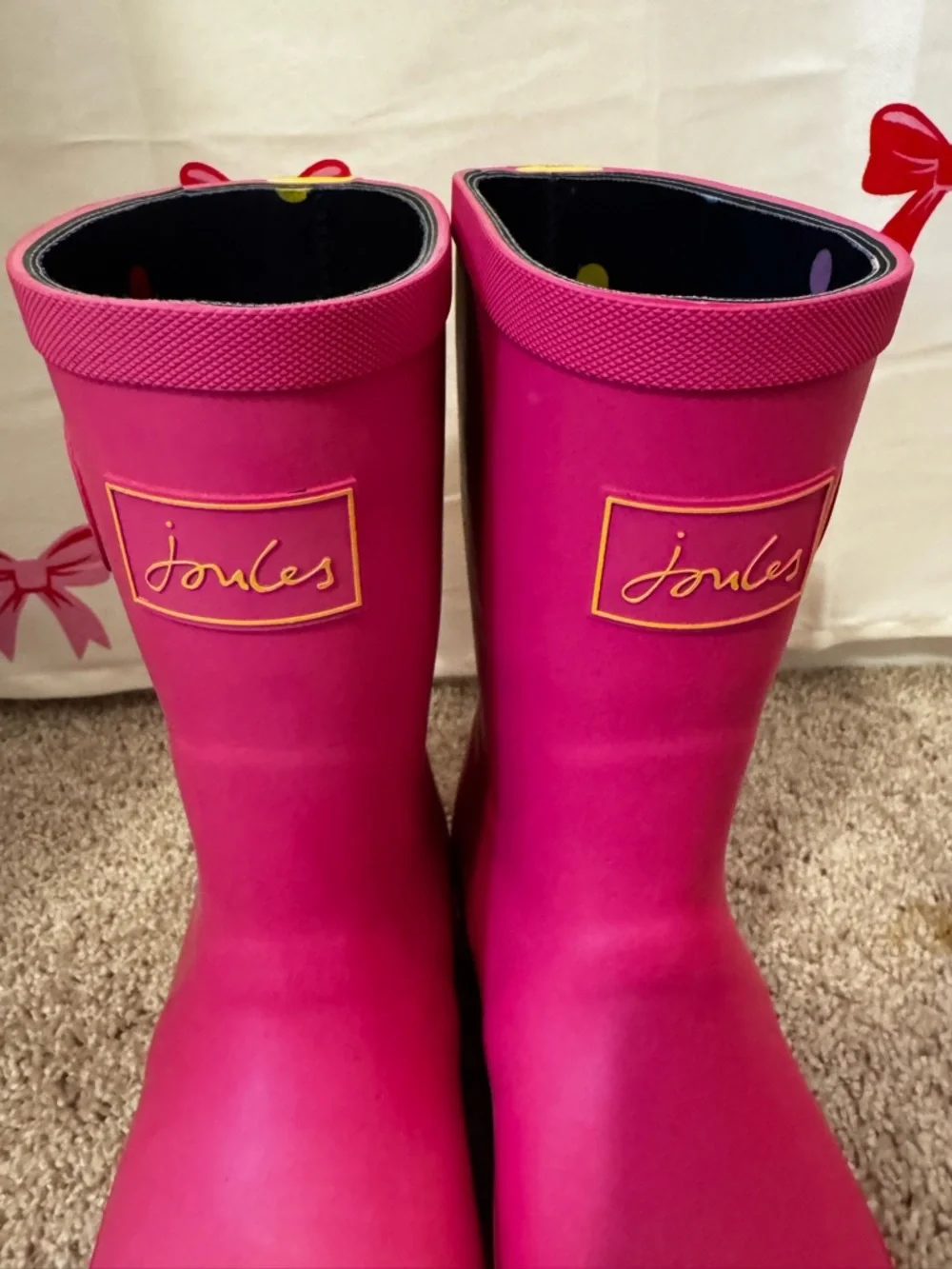 Joules Vibrant pink Kids' Rain Boots